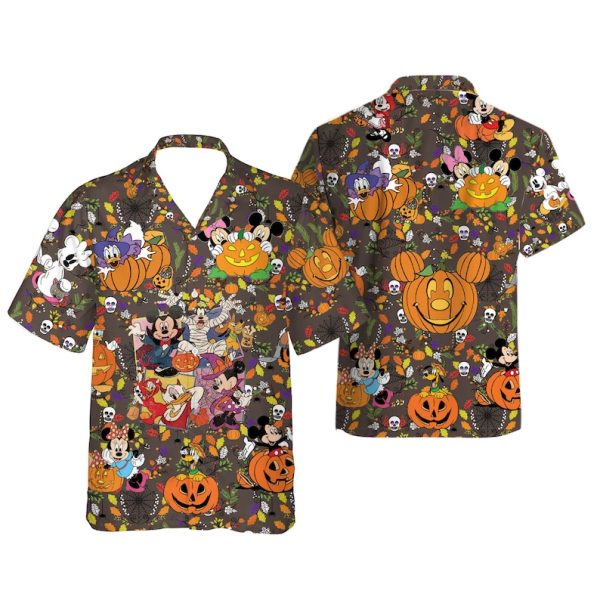 Scary Pumpkin Mickey and Friends Creepy Hawaiian Shirt, Summer Shirt For Men and Women Jezsport.com