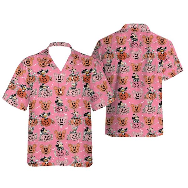 Mickey And Friends Aloha Shirt, Disney Mickey Pumpkin Halloween Hawaii Shirt, Summer Shirt For Men and Women Jezsport.com