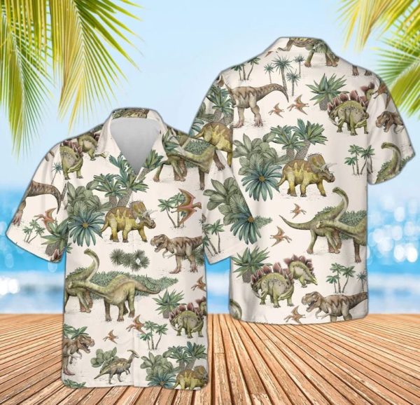 Dinosaur Hawaiian Shirt, Summer Dinosaur Shirt, Summer Shirt For Men and Women Jezsport.com