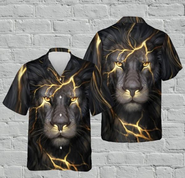 Lion Face Hawaiian Shirt, Wild Lion Shirt, Summer Shirt For Men and Women Jezsport.com