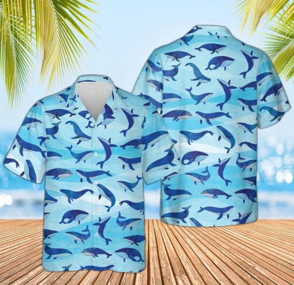 Whale Water Color Hawaiian Shirt, Summer Shirt For Men and Women Jezsport.com