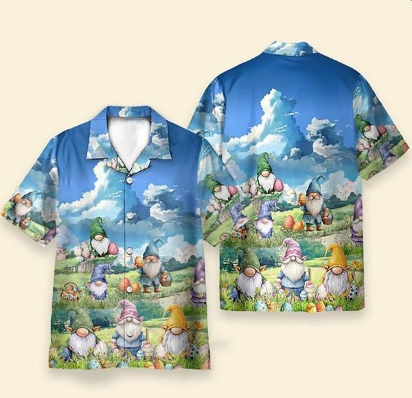 Bunny And Easter Eggs Tropical Leaves Hawaiian Shirt, Summer Shirt For Men and Women Jezsport.com