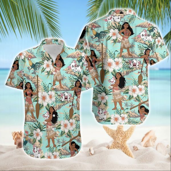 Princess Moana Hawaiian Shirt, Disneyland Princess Hawaii Shirt, Summer Shirt For Men and Women Jezsport.com