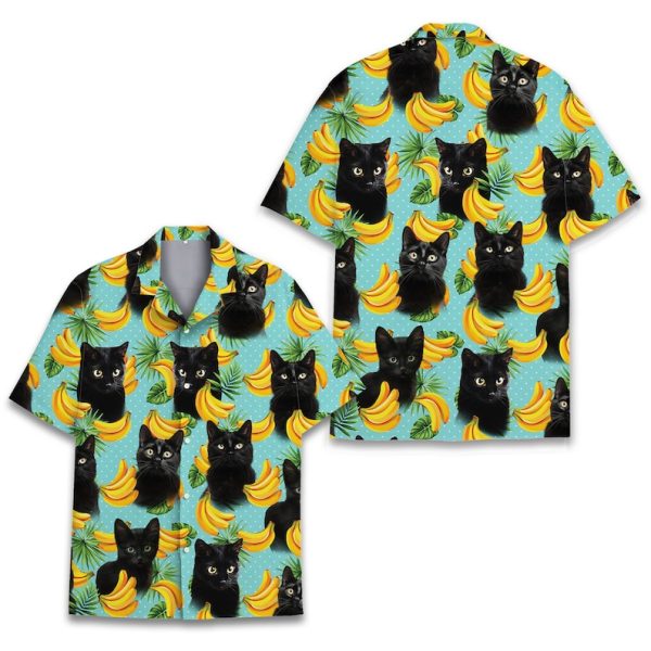 Tropical Black Cat Hawaiian Shirt, Summer Shirt For Men and Women Jezsport.com