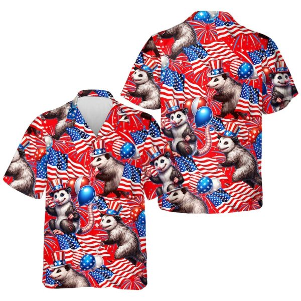 Opossum 4th of July Hawaiian Shirt, Summer Shirt For Men and Women Jezsport.com