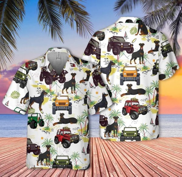 Doberman Hawaiian Shirt, Car Hawaiian Shirt, Summer Shirt For Men and Women Jezsport.com