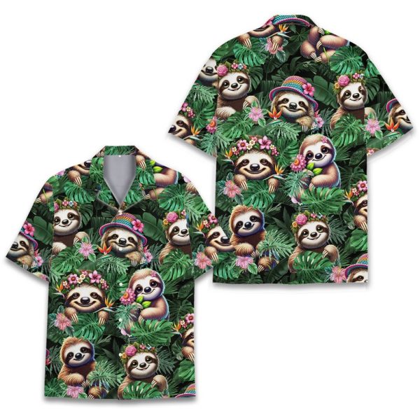 Tropical Sloth Hawaiian Shirt, Summer Shirt For Men and Women Jezsport.com