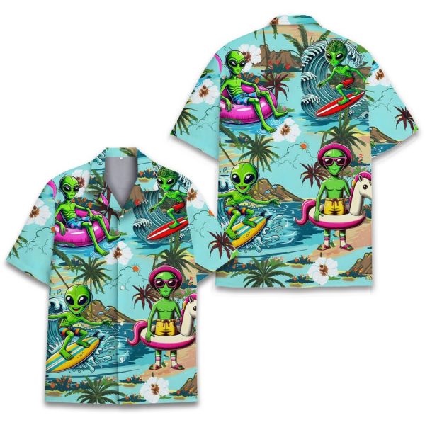 Tropical Alien Hawaiian Shirt, Summer Shirt For Men and Women Jezsport.com