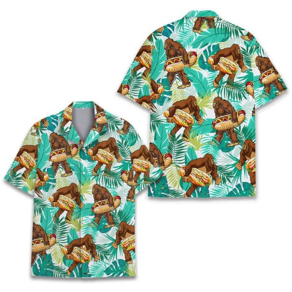 Tropical Bigfoot Hotdog Hawaiian Shirt, Summer Shirt For Men and Women Jezsport.com