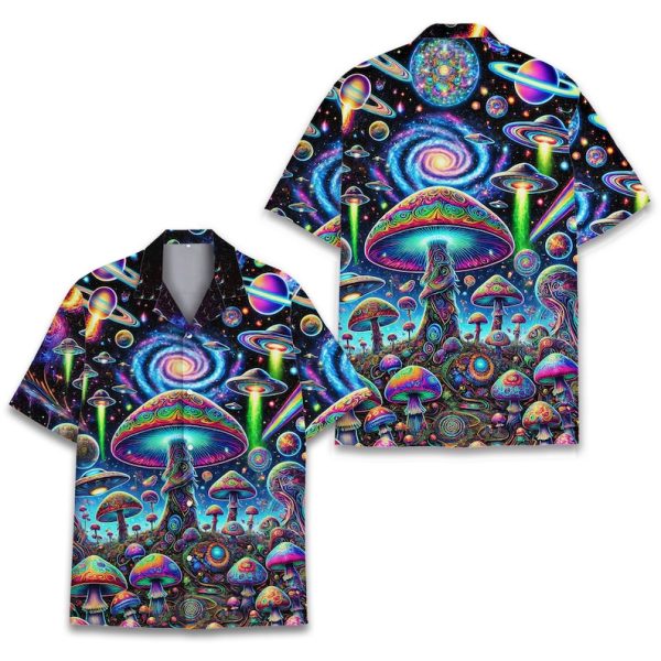 Galaxy Mushroom Hawaiian Shirt, Summer Shirt For Men and Women Jezsport.com