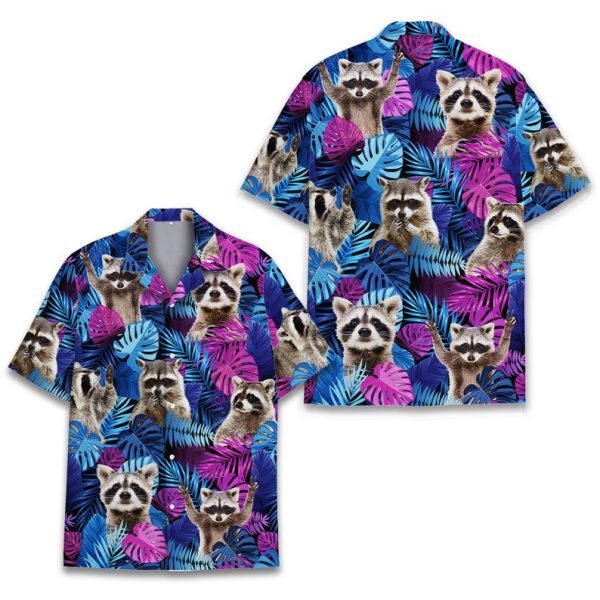 Tropical Raccoon Hawaiian Shirt, Summer Shirt For Men and Women Jezsport.com