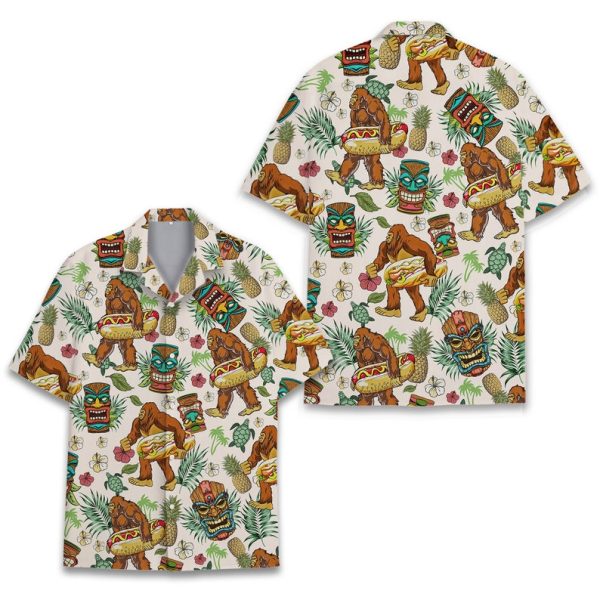 Tropical Bigfoot Hotdog Hawaiian Shirt, Summer Shirt For Men and Women Jezsport.com