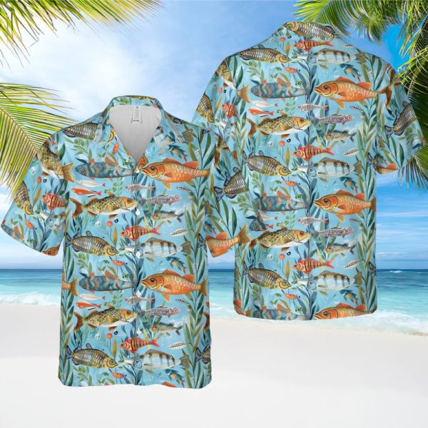 Fish Hawaiian Shirt, Pattern Fishing Hawaiian Shirt, Summer Shirt For Men and Women Jezsport.com