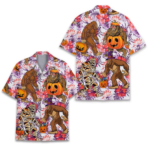 Halloween Bigfoot Hawaiian Shirt, Summer Shirt For Men and Women Jezsport.com