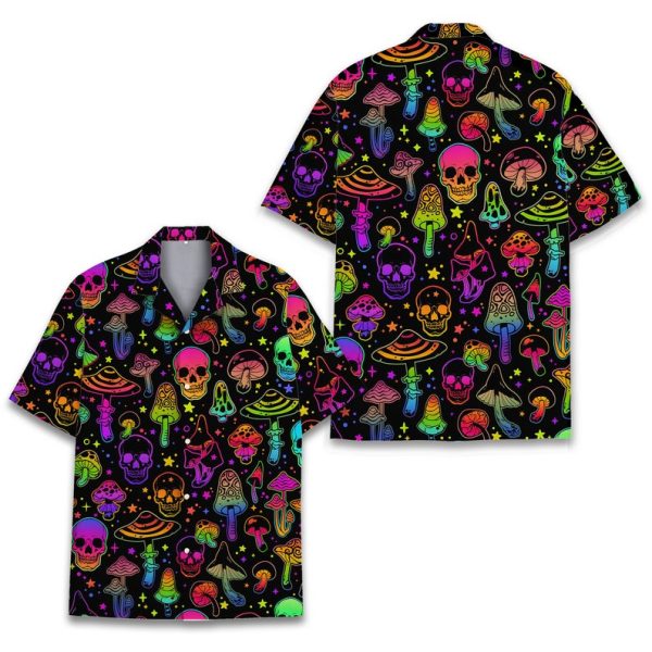 Skull And Mushroom Hawaiian Shirt, Summer Shirt For Men and Women Jezsport.com