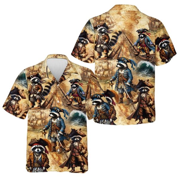 Pirate Raccoon Hawaiian Shirt, Summer Shirt For Men and Women Jezsport.com