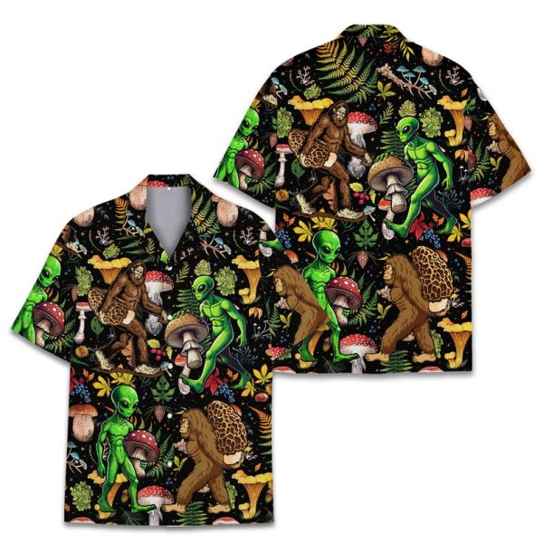 Bigfoot And Alien Hawaiian Shirt, Summer Shirt For Men and Women Jezsport.com