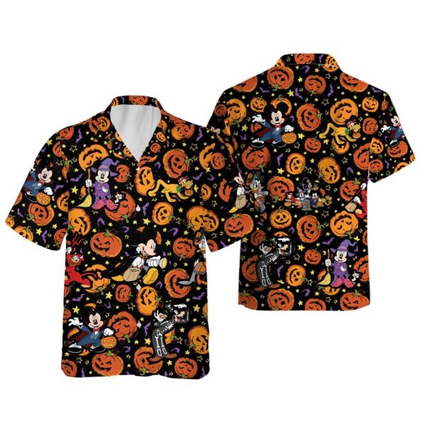 Disney Mickey and Friend Scary Pumpkin Hawaiian Shirt, Summer Shirt For Men and Women Jezsport.com