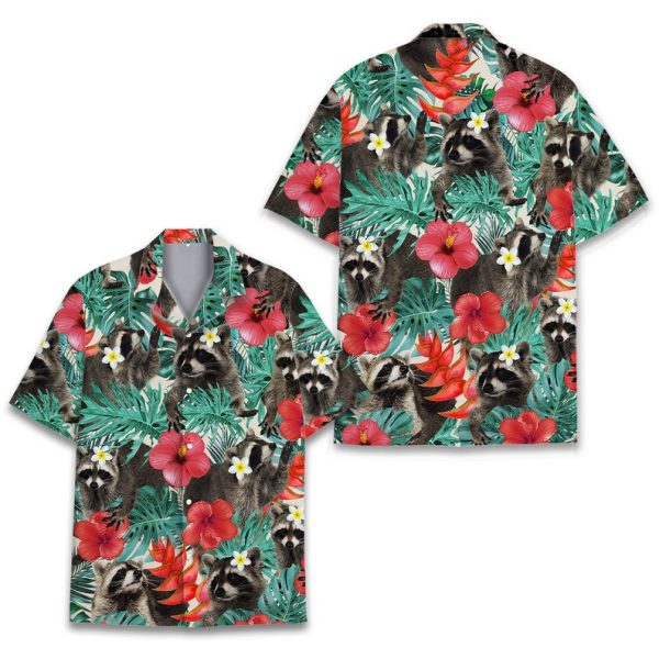 Tropical Raccoon Hawaiian Shirt, Summer Shirt For Men and Women Jezsport.com