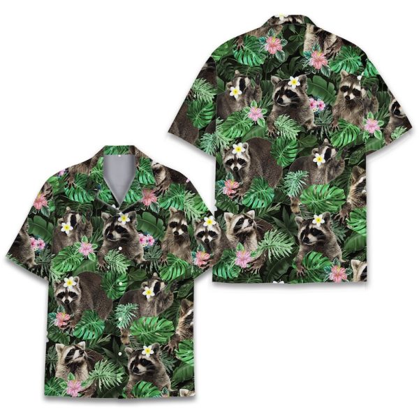 Tropical Raccoon Hawaiian Shirt, Summer Shirt For Men and Women Jezsport.com