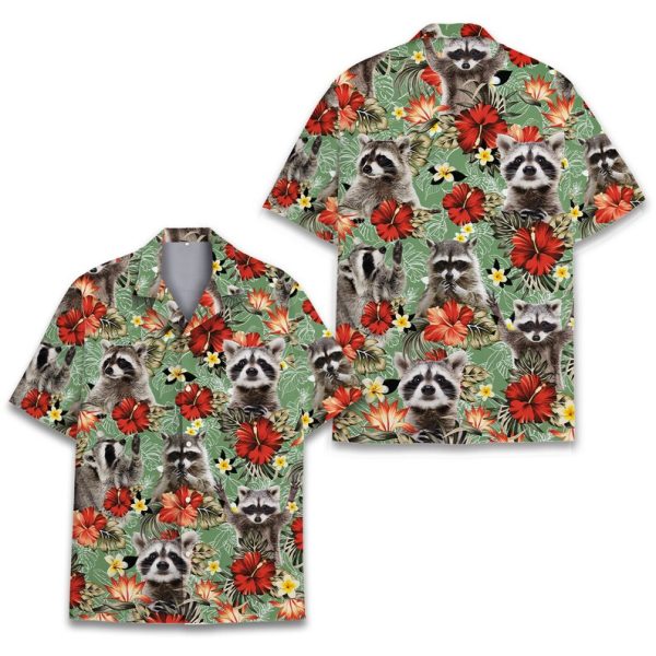 Tropical Raccoon Hawaiian Shirt, Summer Shirt For Men and Women Jezsport.com