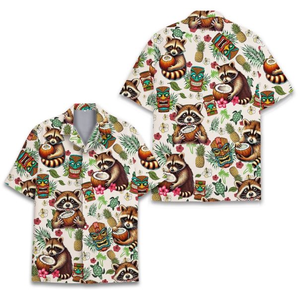 Tropical Raccoon And Tiki Hawaiian Shirt, Summer Shirt For Men and Women Jezsport.com