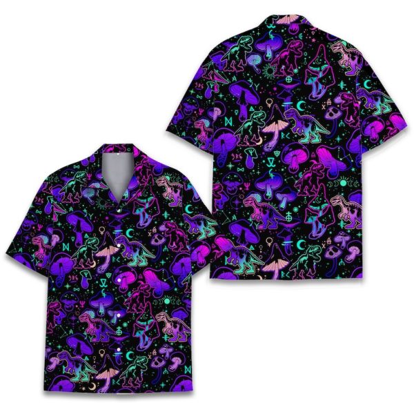 Dinosaur And Mushroom Hawaiian Shirt, Summer Shirt For Men and Women Jezsport.com