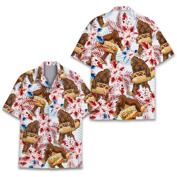 Tropical Bigfoot Hotdog Hawaiian Shirt, Summer Shirt For Men and Women Jezsport.com