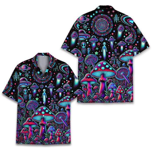 Galaxy Mushroom Hawaiian Shirt, Summer Shirt For Men and Women Jezsport.com