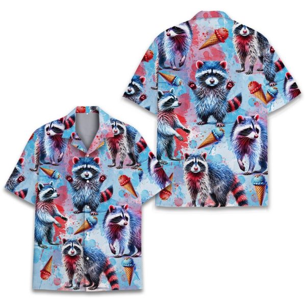 Raccoon Ice Cream Hawaiian Shirt, Summer Shirt For Men and Women Jezsport.com