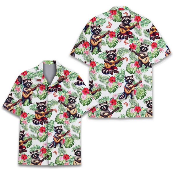 Tropical Raccoon Hawaiian Shirt, Summer Shirt For Men and Women Jezsport.com