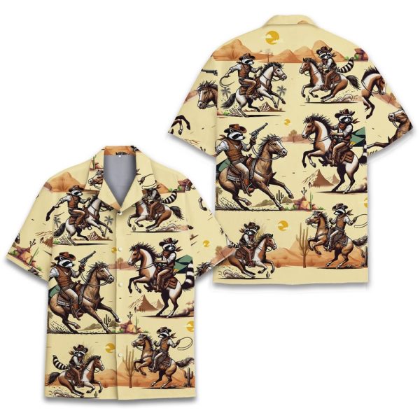 Cowboy Raccoon Hawaiian Shirt, Summer Shirt For Men and Women Jezsport.com