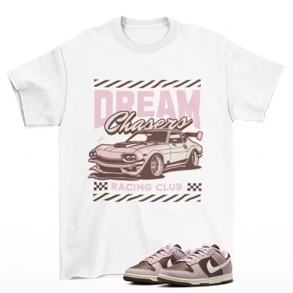 Dream Chaser Shirt White to Match Dunk Low Neapolitan HM0987-200 Jezsport.com