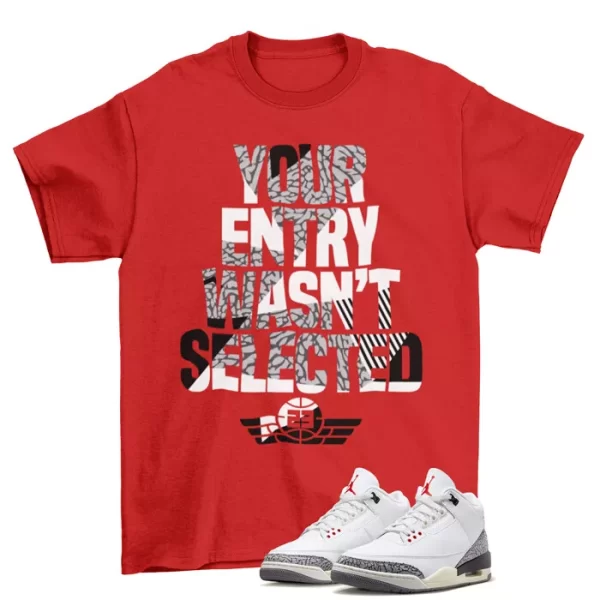 Sneaker Raffle Shirt to Match Jordan 3 Retro White Cement DN3707-100 Jezsport.com