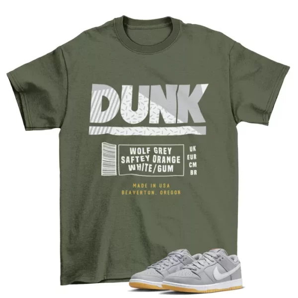 Box Label Shirt to Match SB Dunk Low Wolf Grey / DV5464-001 Jezsport.com