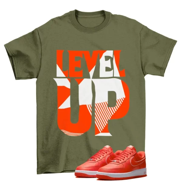 Level Up Shirt Green to Match Air Force 1 Low Picante Red / DV0788-600 Jezsport.com