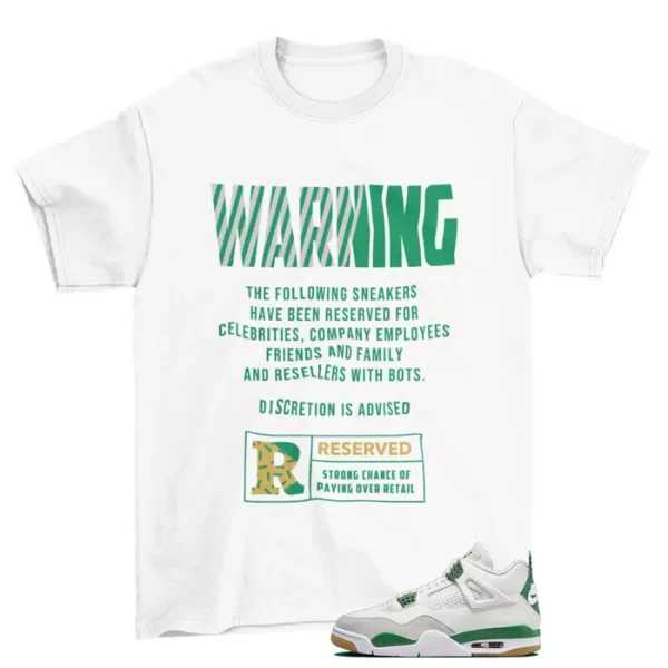 Reserved Sneaker Shirt to Match Jordan 4 Retro SB Pine Green DR5415-103 Jezsport.com