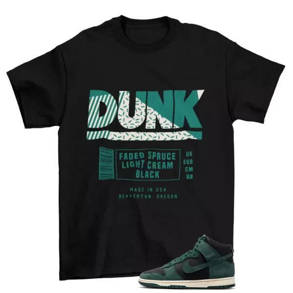 Box Label Sneaker Shirt to Match Dunk High Retro Faded Spruce DQ7679-002 Jezsport.com