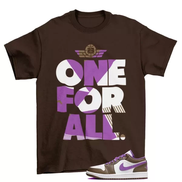 One For All Shirt to Match Jordan 1 Low PALOMINO WILD BERRY / 553558-215 Jezsport.com