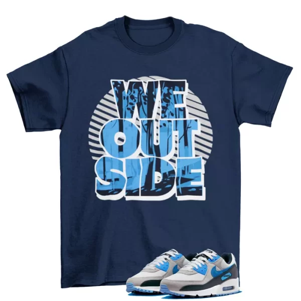 We Outside Shirt to Match Air Max 90 White University Blue DQ4071-101 Jezsport.com