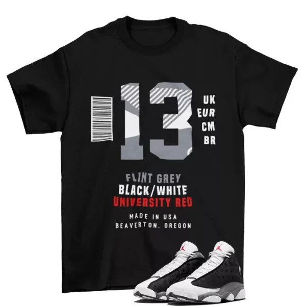 Sneaker Label Shirt to Match Jordan 13 Retro Black Flint / DJ5982-060 Jezsport.com