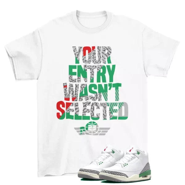 Sneaker Raffle Shirt to Match Jordan 3 Retro Lucky Green CK9646-136 Jezsport.com