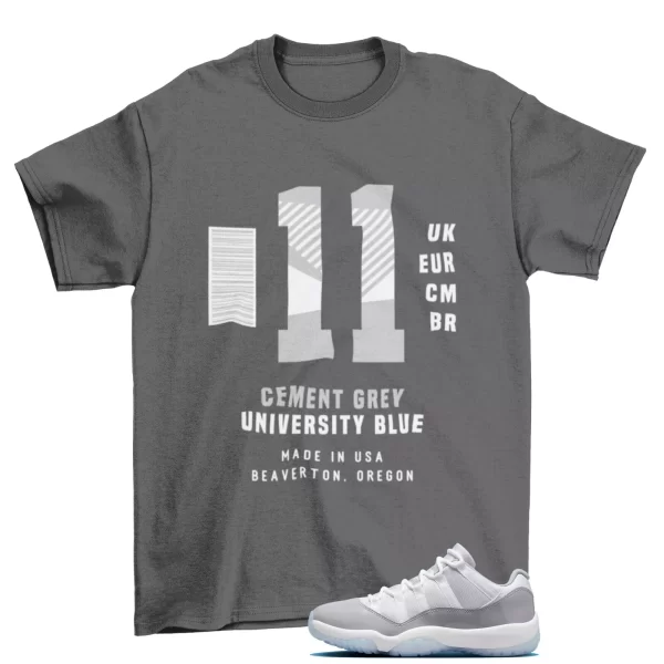 Box Label Sneaker Shirt to Jordan 11 Retro Low Cement Grey AV2187-140 Jezsport.com