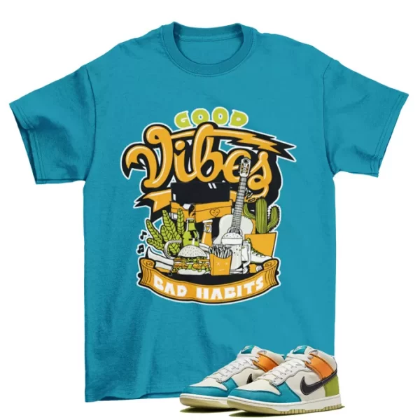 Vibes Sneaker Shirt to Match Dunk Mid Pale Ivory Multi DV0830-100 Jezsport.com