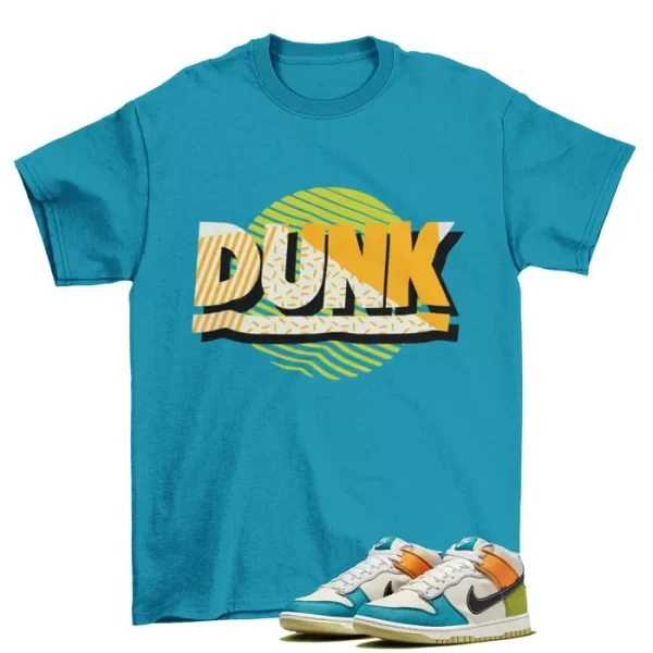 Sunset Sneaker Shirt to Match Dunk Mid Pale Ivory Multi DV0830-100 Jezsport.com