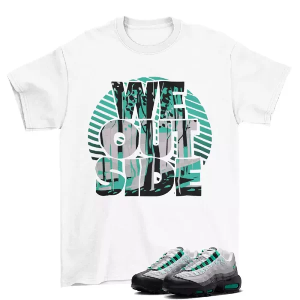 We Outside Shirt White to Match Air Max 95 Black Stadium Green DH8015-002 Jezsport.com