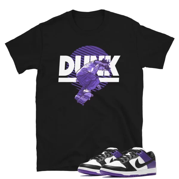 Dunk Low Court Purple / Skate Dunk Sneaker Shirt / Black T-Shirt Jezsport.com