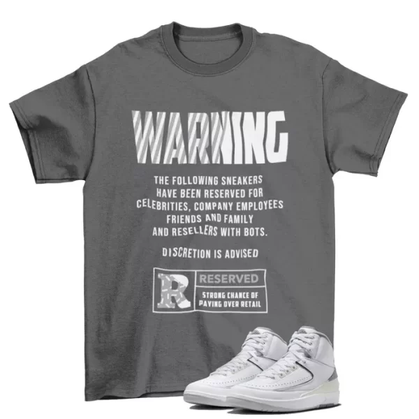 Reserved Shirt Grey to Match Jordan 2 Retro Cement Grey / DR8884-100 Jezsport.com