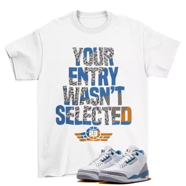 Sneaker Raffle Shirt to Match Jordan 3 Retro Wizards True Blue CT8532-148 Jezsport.com