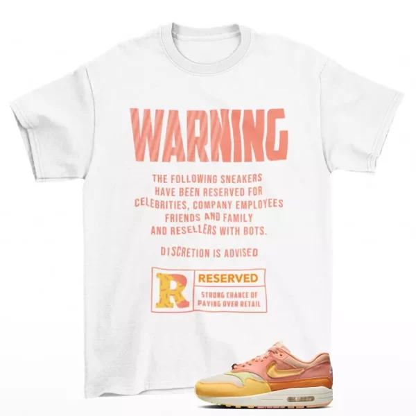 Warning Shirt to Match Air Max 1 Puerto Rico Orange Frost FD6955-800 Jezsport.com